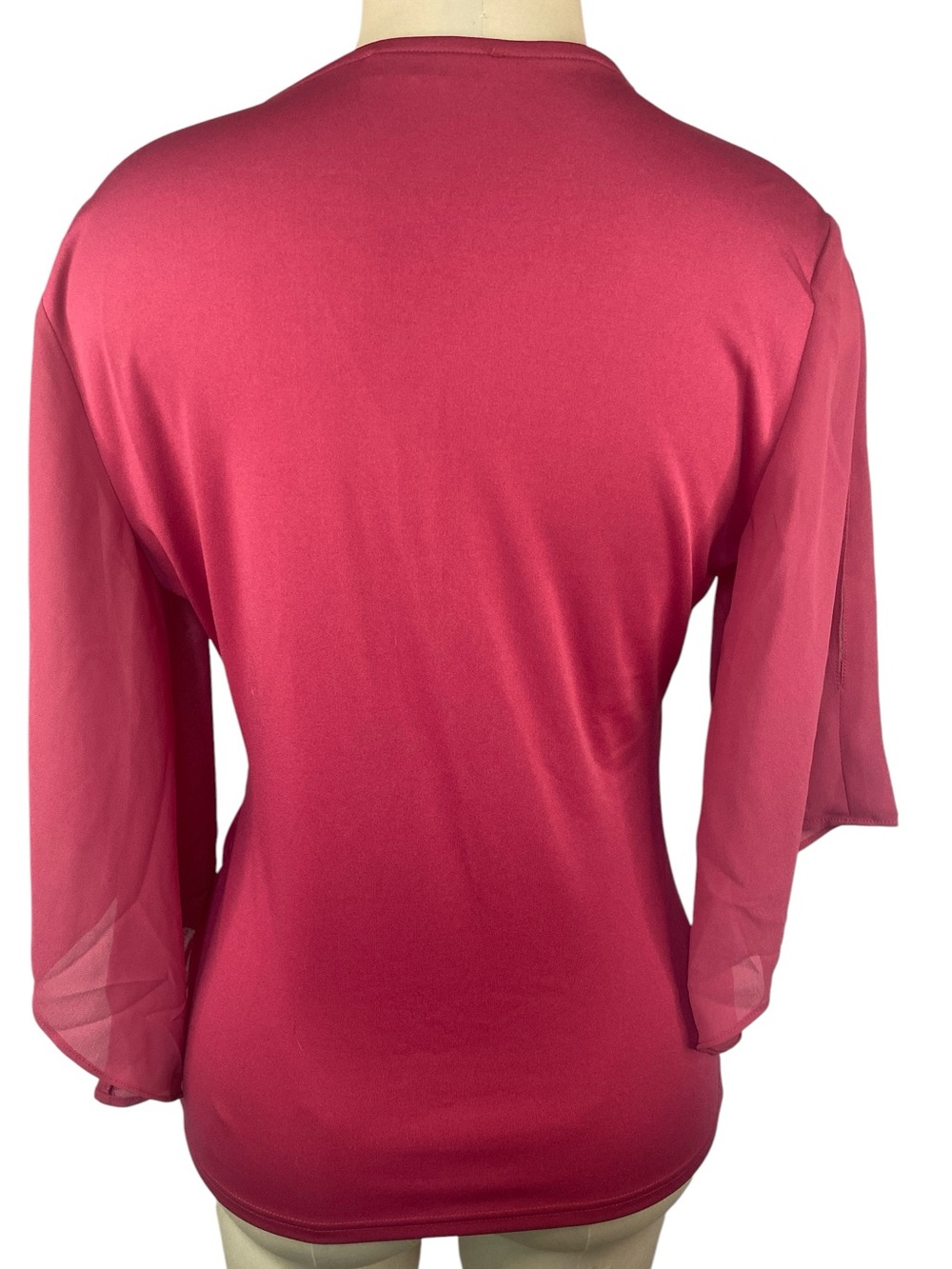 Grace Karin Women's Wrap Front Blouse - Wine Pink Medium - Picture 2 of 4